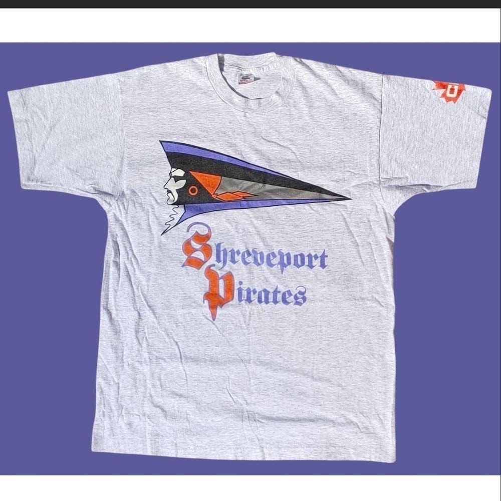 Vtg 1994 CFL USA Football Shreveport Pirates Graphic Tee XL Single Stitch